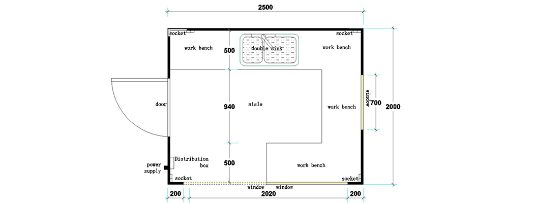 Street food kiosk design drawing